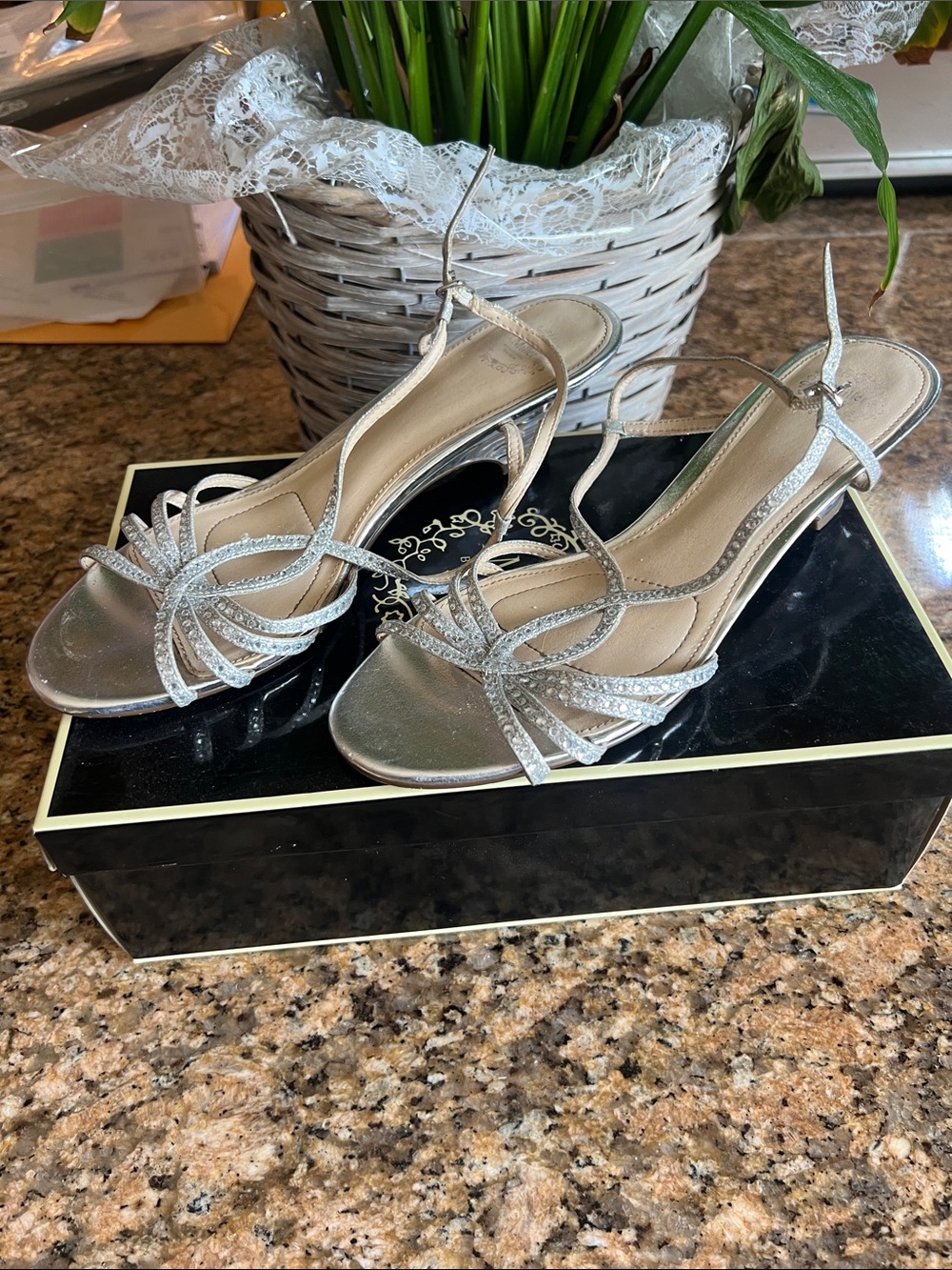 I Miller bling rhinestone low heel dress shoe